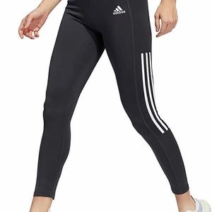 🆕adidas Lightweight HighRise 3-Stripe Mesh 7/8 Leggings, Carbon (grey)